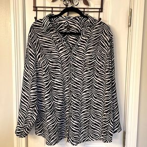 Talbots Black & White Zebra Print Plus Size Shirt